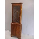 Mahogany Glazed Corner Cabinet H180cm x W65cm