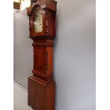 Victorian Mahogany Longcase Clock With Painted Dial