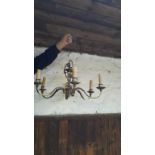 Brass 6 Branch Chandelier