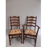 Set 6 Ladder Back Dining Chairs