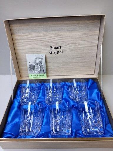 Set 6 Stuart Crystal Whisky Tumblers In Box                                                         