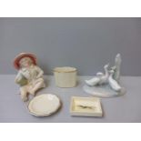 NAO Figurine - Geese, 3Pc Bavarian Dressing Table Pieces & Small Figurine