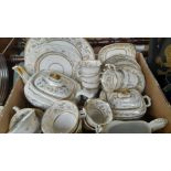 33Pc Victorian Gold & White Teaware