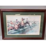 Racing Print By M Dorothy Hardy In Mahogany Frame
