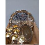 Box Plated Tray , Wine Goblets & Cake Stand