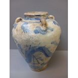 Blue & White Chinese Ceramic Vase H33cm x W25