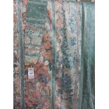 Pair Curtains (Green Floral) With Tie Backs & Pelmet, Fully Lined W45" x L68"