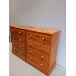 2 Pine Chest Of Drawers H97cm x W74cm x D44cm