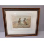 Print - Hares By Henry Wilkinson 9/250