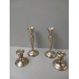 2 Silver Candlesticks (Birmingham 1914) & 2 Others