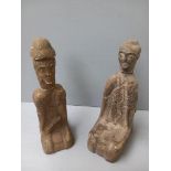 2 Stone Egyptian Figures (1 Damaged)
