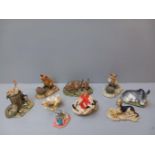 9 Border Fine Arts & Other Figurines - Fox, Dogs, Cat, Deer Etc