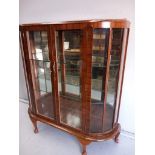 Walnut Display Cabinet H119cm x W104cm x D33cm