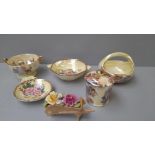 5Pc Maling Dishes & Posy Wheelbarrow (Slight Damage)