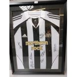 NUFC Signed Football Shirt In Frame