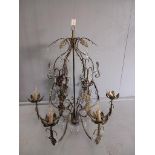 Metal 6 Branch Droplet Chandelier