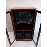 Mahogany Music Cabinet H99cmxW53cmxD45cm & CD Cabinet & Stereo/ Speakers