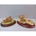 Border Fine Arts 'Out Foxed' FT02 Signed By R Ayres & 'Family Life' Model WW11 Fox Family With Box