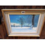 Oil On Board - Winter Scene Signed By R Ritchie 1978