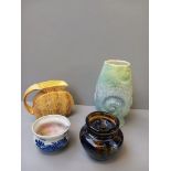 Sylvac Vase (Damaged) & Jug, Lidded Jar Etc