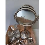 Box Plated Dressing Mirror, Cruet, Rabbit Salt & Pepper Etc