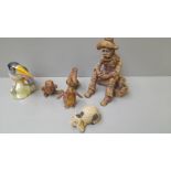 4 Figurines, Vases, Bird Figures Etc (Some Damage)