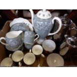 Wedgwood Moselle Coffee Set, 2 Royal Worcester Coffee Pots Etc