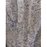 2 William Morris Lined Heavy Curtains & Tie Backs L188cm x W390cm