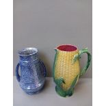Sweetcorn Jug & Newhall Blue Vase (Both Damaged)