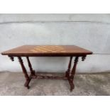 Mahogany Inlaid Chess Table H66cm x L83cm x W40cm