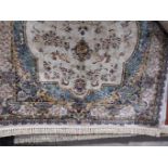 Silk Blue/Beige Patterned Rug L230cm x W154cm