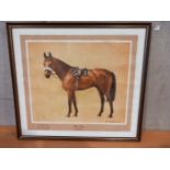 Print - Red Rum Signed By Neil Cawthorne (1979) H48cm x W53cm