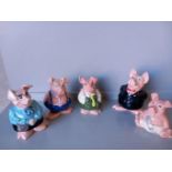 5 Wade Nat West Bank Pig Money Boxes