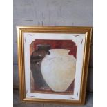 2 Prints In Gilt Frames - Still Life (1 No Glass) H107cm x W92cm