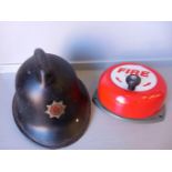 Original Fireman's Helmet & Bell