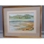 Watercolour - Loch Scene (June 1978) By Valerie Brown In Frame H41cm x W49cm