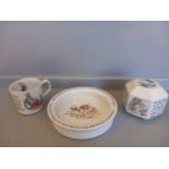 Box Including Bunnykins Plate, Bowl, Cup & Wedgwood Peter Rabbit Bowl, Cup & Money Box Etc