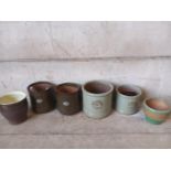 6 Assorted Glazed Planters Etc