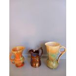 Box Including Beswick Jug, Copper Lustre Jug & 1 Other, Poole Vase & Cooking Pot (A/F)