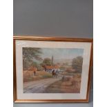 2 Horse Prints In Gilt Frames By Spencer Coleman H58cm x W68cm