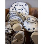 Part Royal Doulton 'Yorktown' TC1013 Tea Set, Coronation Plate, Alfred Meakin Plate, Blue & White 'C