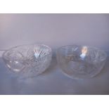 2 Cut Glass Fruit Bowls