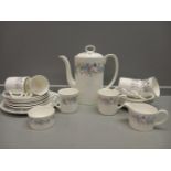 2 Boxes - 22 Pc Wedgwood 'Angela' R4648 Coffee Set (Coffee Pot Damaged) & Empty Boxes