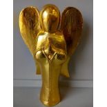 Wooden Gilt Painted Angel Figure H42cm