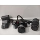 Minolta Dynax 7000i Camera, Flash & Lens Etc In Carrying Case