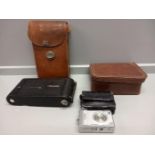 Kodak Camera In Leather Case, Fuji Film Camera In Case & A Leather Case