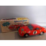 Battery Operated Rally Car In Original Box - Porsche