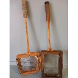 4 Vintage Badminton Rackets & A Canvas Carrier