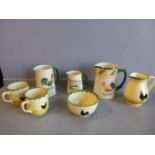 4 Assorted Zeller Keramik Jugs, 2 Mugs & A Bowl