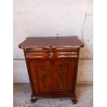 Victorian Mahogany Hall Cupboard H81cm x W65cm x D34cm - Leg Repaired